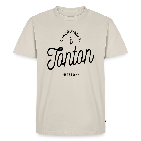 Maquette de T-shirt Premium bio Homme « L'Incroyable Tonton Breton » à personnaliser