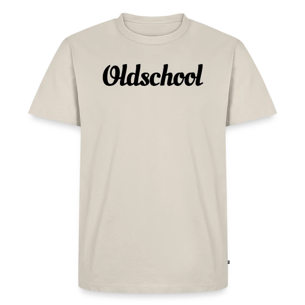 Maquette de T-shirt Premium bio Homme « Typographie "Oldschool" Rétro » à personnaliser