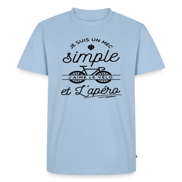 "Mec Simple, Vélo & Apéro" sur T-shirt Premium bio Homme