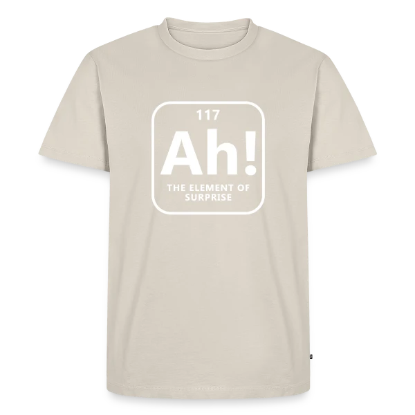 Maquette de T-shirt Premium bio Homme « Je suis un Nerd - Atomes et Expériences Science » à personnaliser