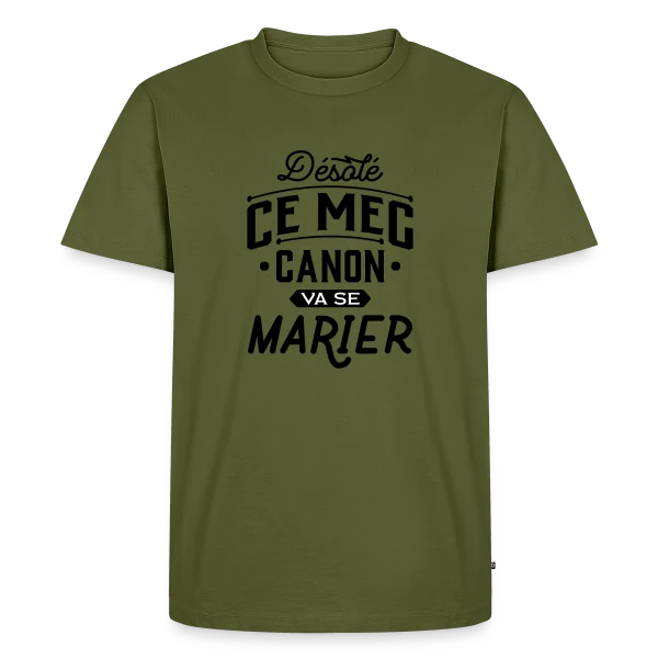 EVG Mec Canon : Le Futur Marié Brille ! sur T-shirt Premium bio Homme
