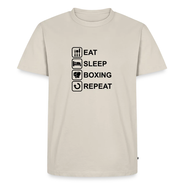 Maquette de T-shirt Premium bio Homme « Boxsport & Kickboxing - Cadeau Fighter MMA Knock Out » à personnaliser