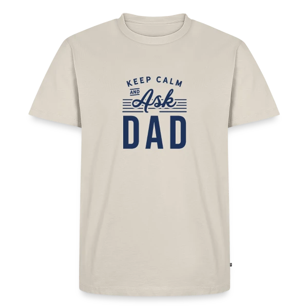 Maquette de T-shirt Premium bio Homme « Design Original Fête des Pères - Pour l'Amour de Papa » à personnaliser
