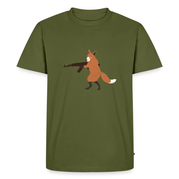 Renard Rebelle Armé sur T-shirt Premium bio Homme