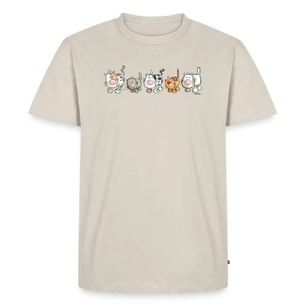 Maquette de T-shirt Premium bio Homme « Chats Amusants - Les Félins Rigolos » à personnaliser