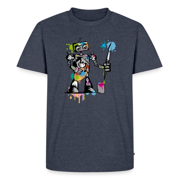 Le Robot Artiste au Pinceau sur T-shirt Premium bio Homme