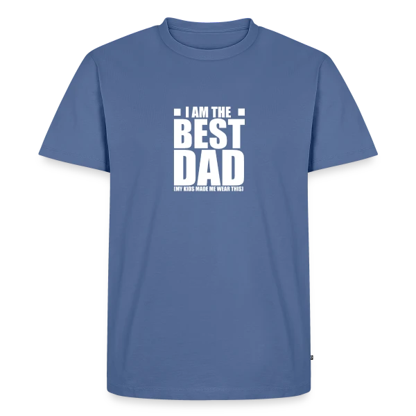 Maquette de T-shirt Premium bio Homme « Super Papa - Cadeau Fête des Pères Original et Tendance » à personnaliser