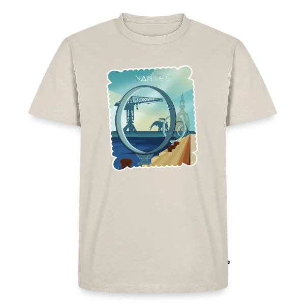 Maquette de T-shirt Premium bio Homme « Ville de Nantes - Design Urbain » à personnaliser