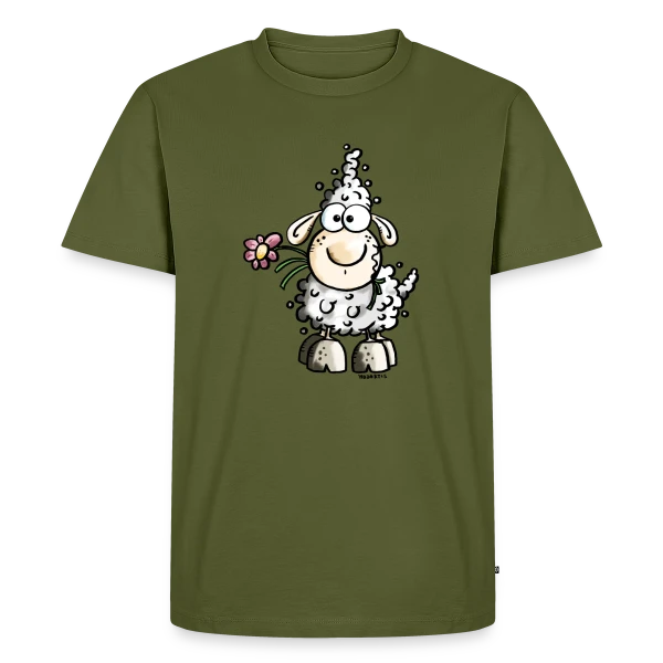 Adorable Mouton Gourmand - Fleur et Humour sur T-shirt Premium bio Homme