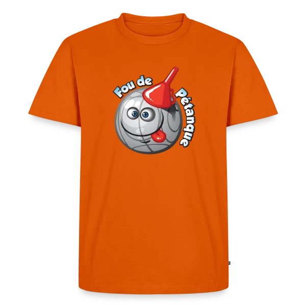 Maquette de T-shirt Premium bio Homme « Passion Pétanque » à personnaliser
