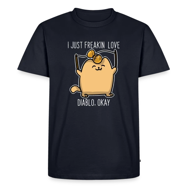 Chaton Diabolo Joueur sur T-shirt Premium bio Homme