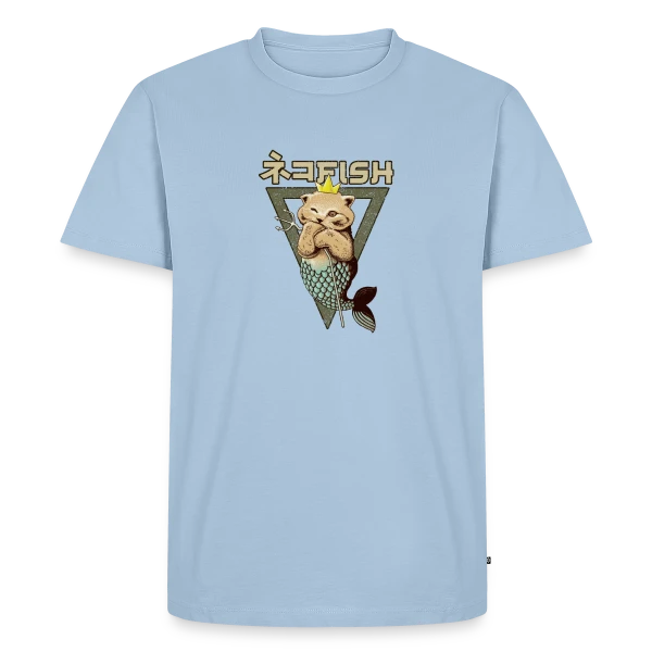 Maquette de T-shirt Premium bio Homme « Le Roi Poisson-Chat » à personnaliser