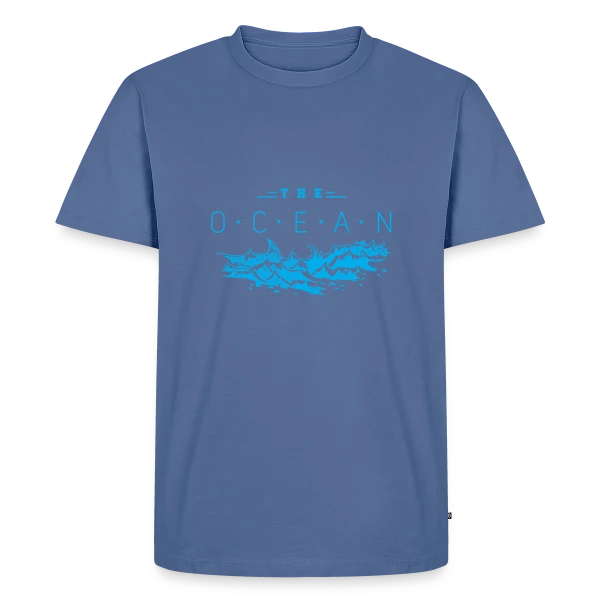 Maquette de T-shirt Premium bio Homme « Le Club de l'Océan » à personnaliser