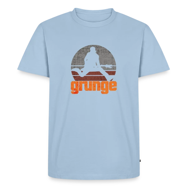 Maquette de T-shirt Premium bio Homme « Guitariste Grunge Rétro » à personnaliser