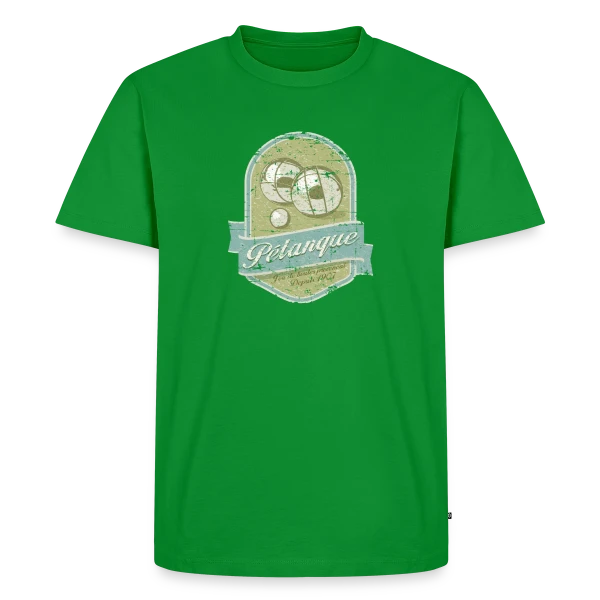 Maquette de T-shirt Premium bio Homme « Pétanque Rétro Chic » à personnaliser