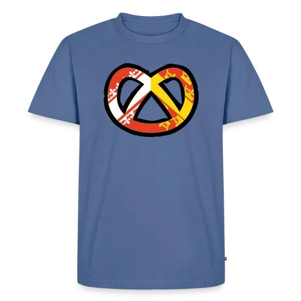 Maquette de T-shirt Premium bio Homme « Humour Logo Bretzel Alsace » à personnaliser