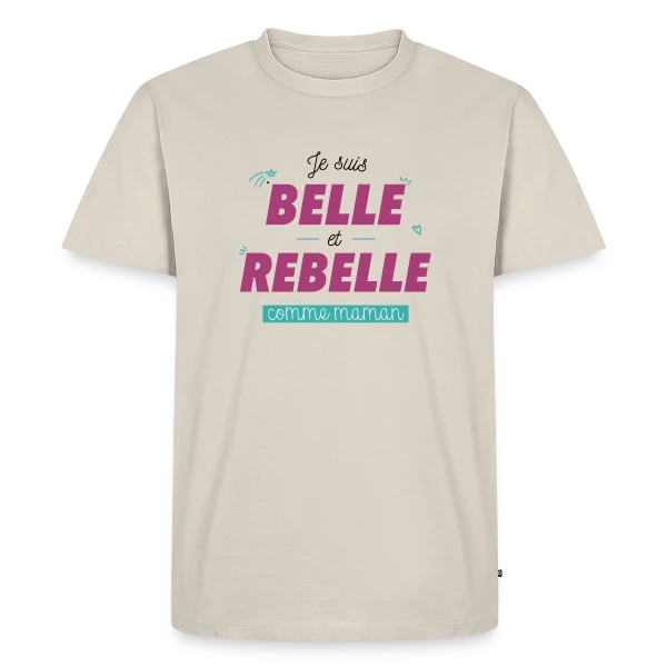 "Belle et Rebelle comme Maman" sur T-shirt Premium bio Homme