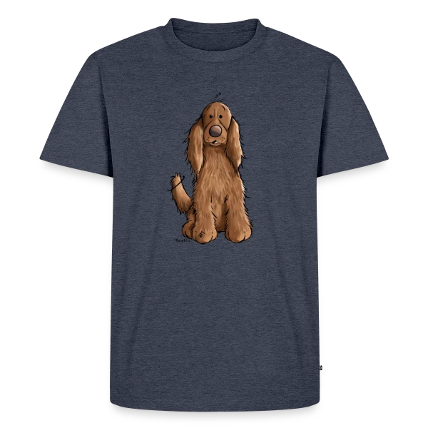 Maquette de T-shirt Premium bio Homme « Cocker Spaniel en Position Assise - Dressage Chien » à personnaliser