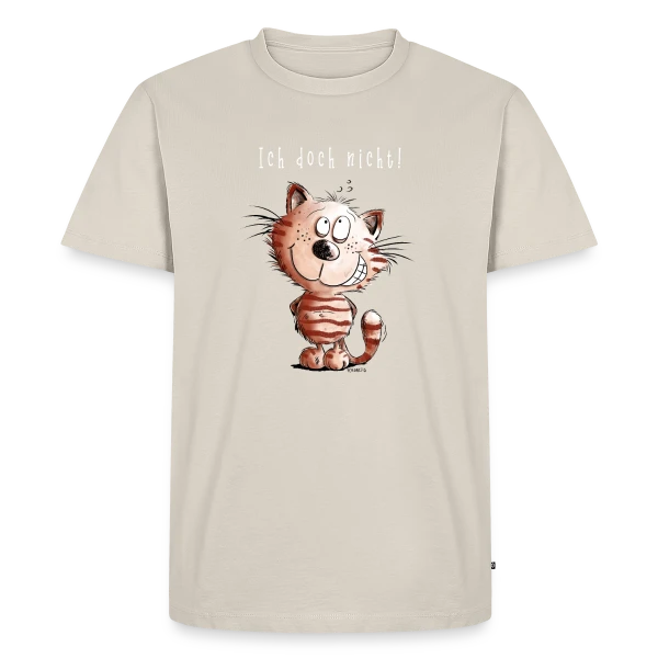Maquette de T-shirt Premium bio Homme « Pas moi, la chatte coquine - T-shirt humour félin » à personnaliser