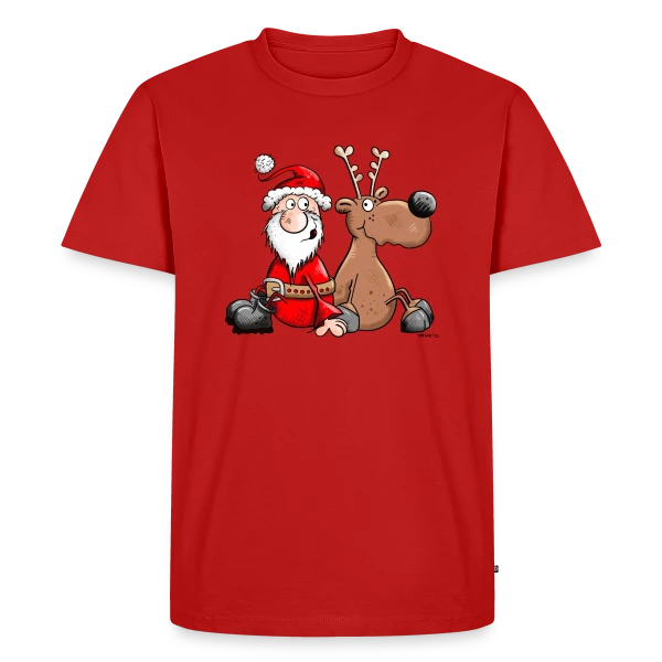 Maquette de T-shirt Premium bio Homme « Le Dream Team de Noël - Esprit Festif » à personnaliser