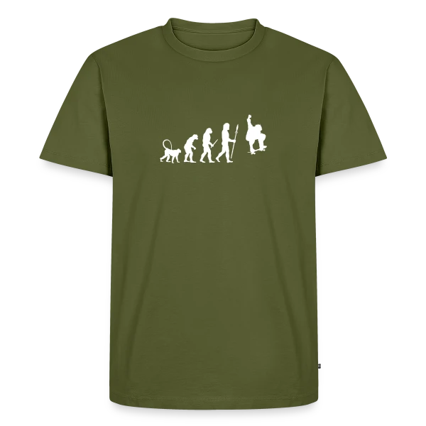 Maquette de T-shirt Premium bio Homme « Évolution du Skater » à personnaliser