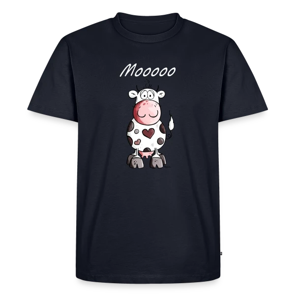 Maquette de T-shirt Premium bio Homme « Mooo la Vache Rigolote » à personnaliser