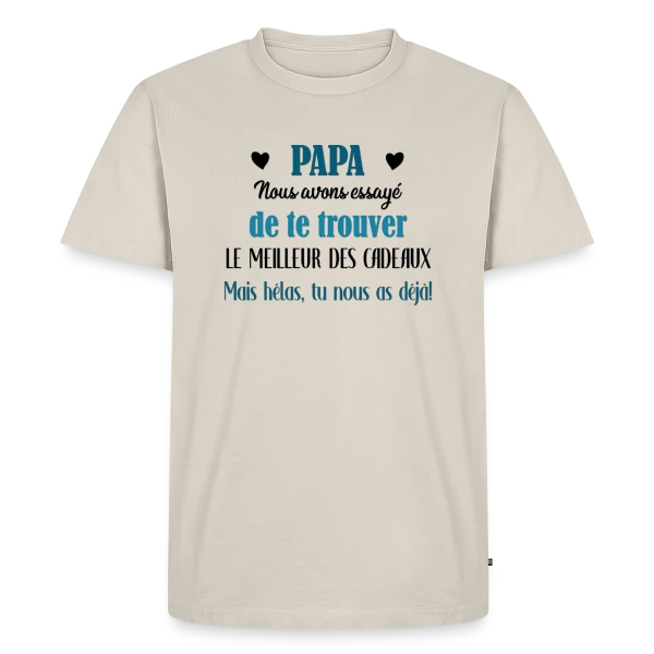 Papa, le Meilleur des Cadeaux (avec vos prénoms) sur T-shirt Premium bio Homme