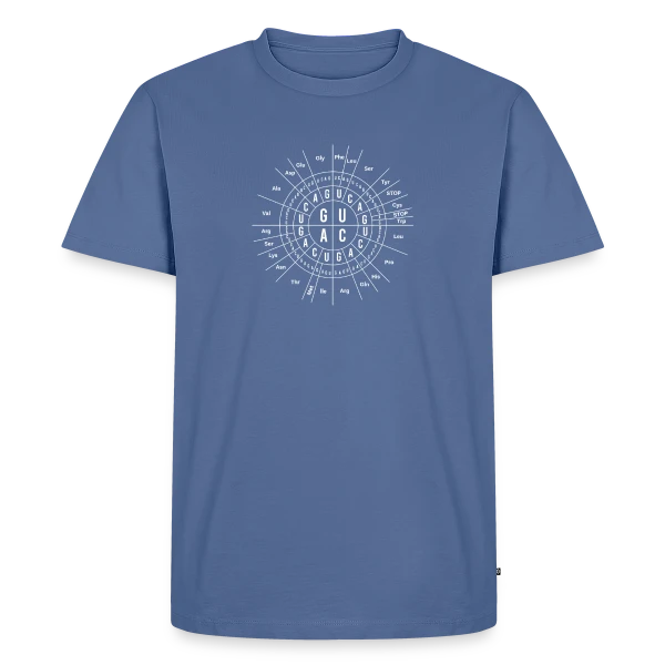 Maquette de T-shirt Premium bio Homme « Biologie Génétique : Le Code Soleil - Humour Scientifique » à personnaliser
