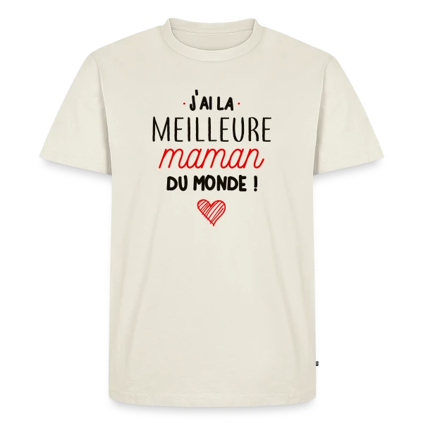 Maquette de T-shirt Premium bio Homme « La Meilleure Maman du Monde » à personnaliser