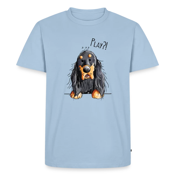 Maquette de T-shirt Premium bio Homme « Gordon Setter Rigolo Style BD » à personnaliser