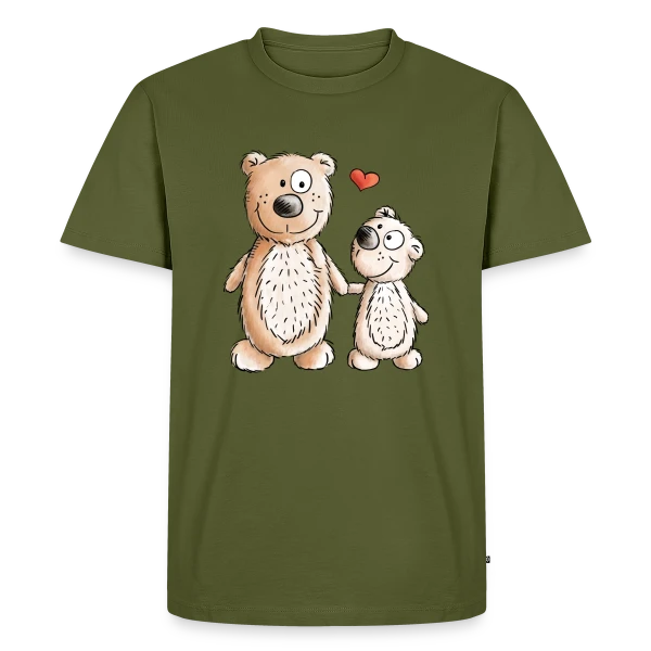 Maquette de T-shirt Premium bio Homme « Amour Oursons Câlins » à personnaliser