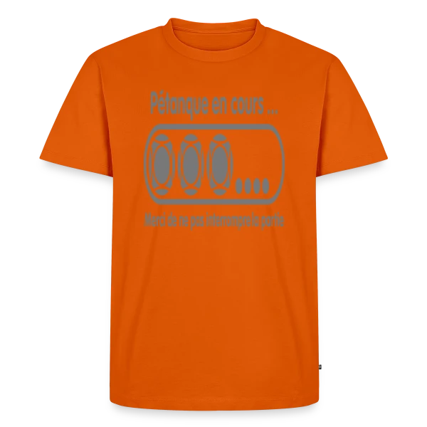 Maquette de T-shirt Premium bio Homme « Pétanque en Cours : Ne Dérangez Pas ! » à personnaliser