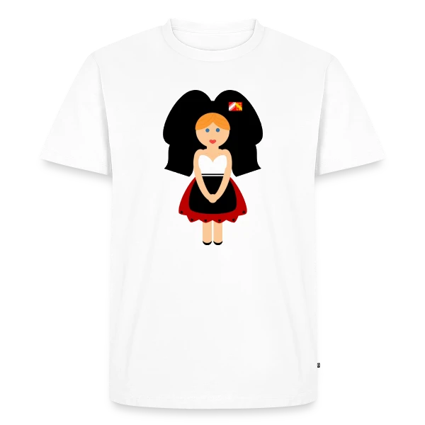 Maquette de T-shirt Premium bio Homme « Petite Alsacienne Mignonne » à personnaliser
