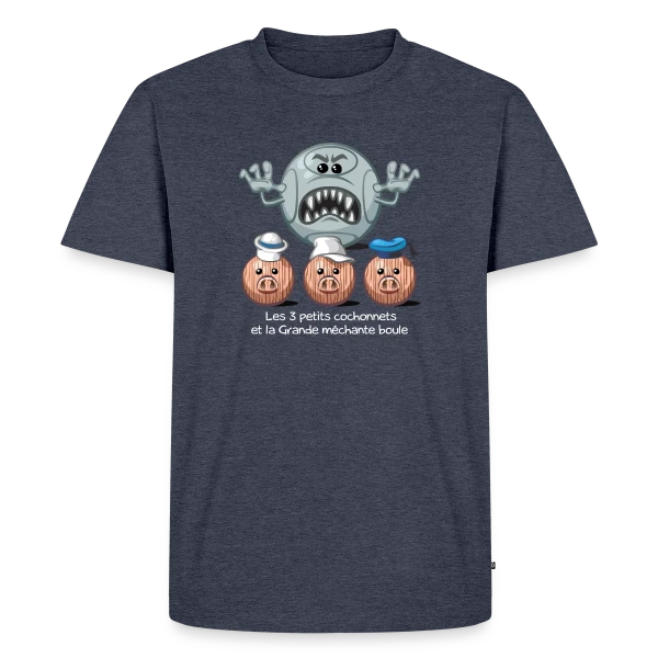 Maquette de T-shirt Premium bio Homme « Les 3 petits cochons » à personnaliser