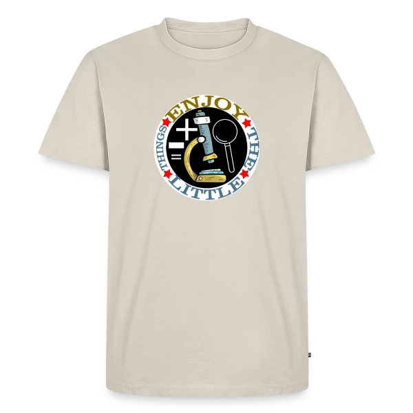 Maquette de T-shirt Premium bio Homme « L'Art de la Science » à personnaliser