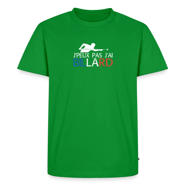Maquette de T-shirt Premium bio Homme « J'peux Pas, J'ai Billard ! T-shirt Humour Passion » à personnaliser