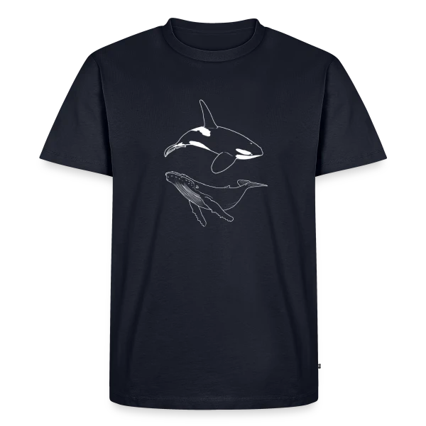 Maquette de T-shirt Premium bio Homme « Vagues de l'Océan » à personnaliser