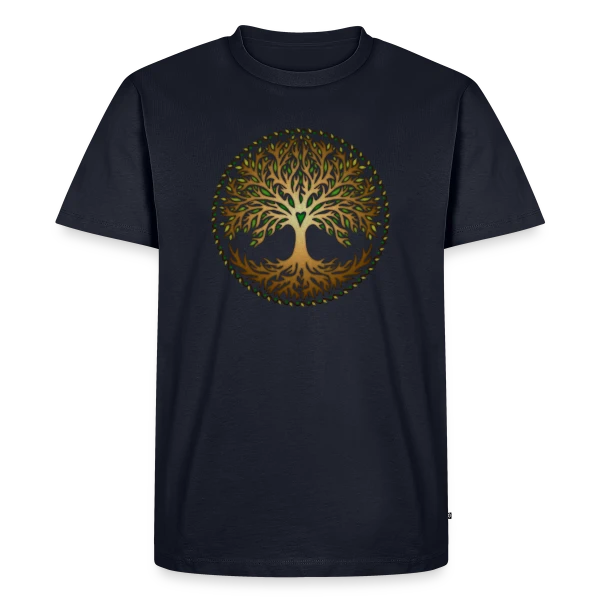 Maquette de T-shirt Premium bio Homme « Yggdrasil: Arbre de Vie Celtique & Nordique » à personnaliser
