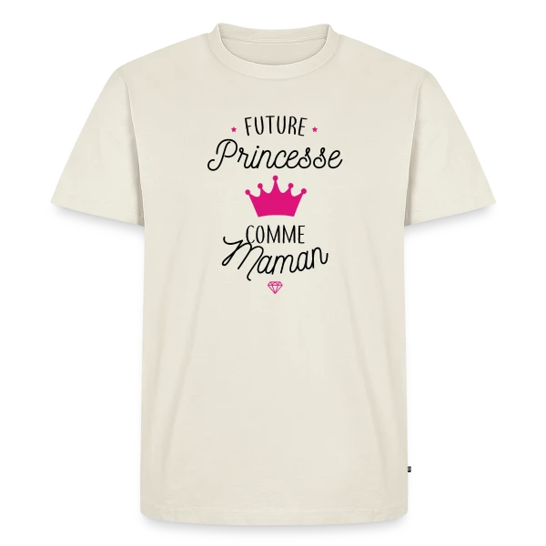 Maquette de T-shirt Premium bio Homme « Future Princesse comme Maman » à personnaliser
