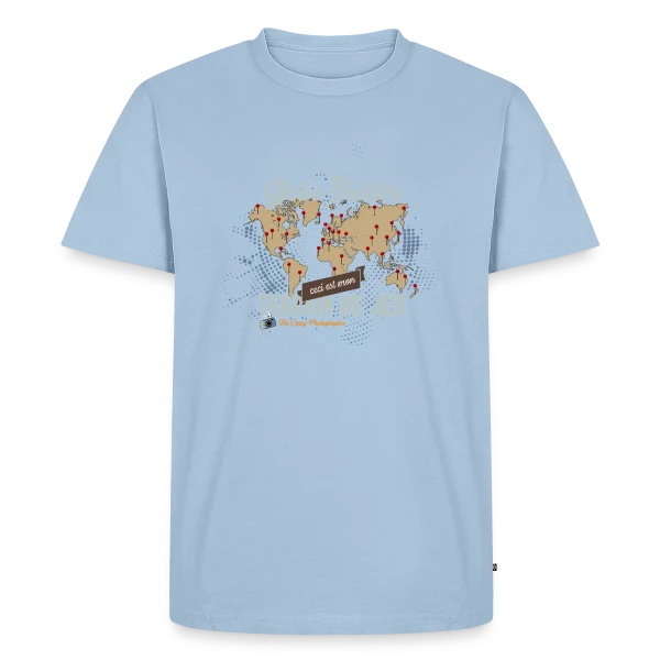 Maquette de T-shirt Premium bio Homme « Photographe Globe-Trotter » à personnaliser