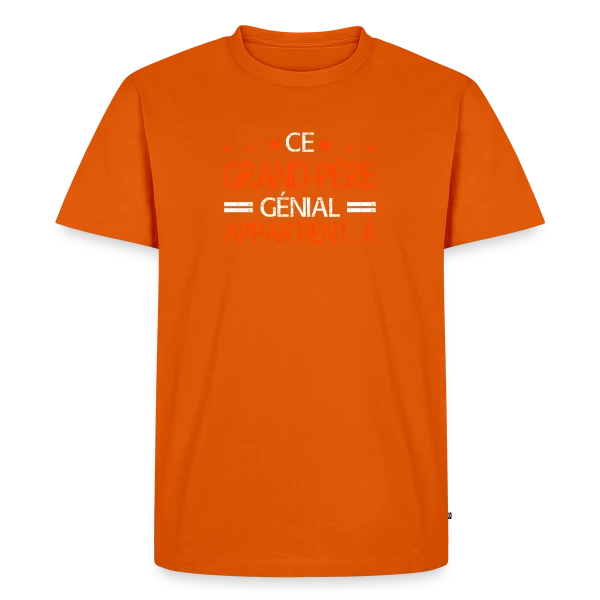 Maquette de T-shirt Premium bio Homme « Ce Grand-Père Génial Appartient à... - Cadeau Personnalisé » à personnaliser