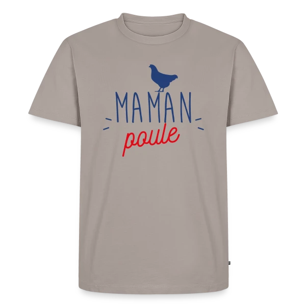 Maquette de T-shirt Premium bio Homme « Maman Poule : L'Amour Protecteur d'une Mère » à personnaliser