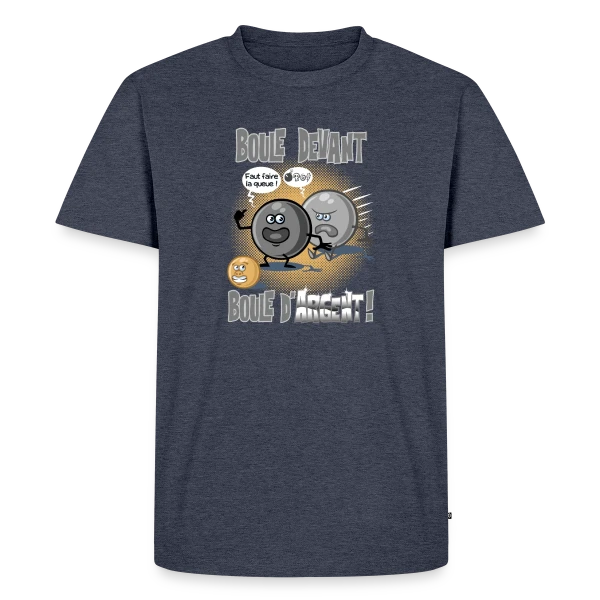 Boule devant boule d'argent - Pétanque sur T-shirt Premium bio Homme