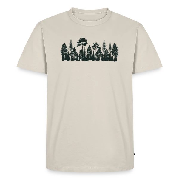 Maquette de T-shirt Premium bio Homme « Forêt Mystique : Le Chemin Intérieur » à personnaliser