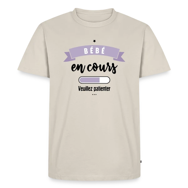 Bébé en Cours : Annonce Humoristique & Originale sur T-shirt Premium bio Homme