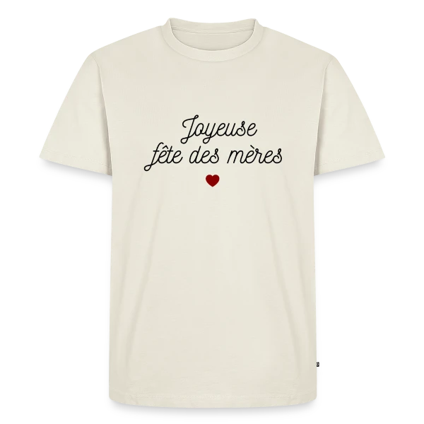 Maquette de T-shirt Premium bio Homme « Maman Chérie : Joyeuse Fête des Mères » à personnaliser
