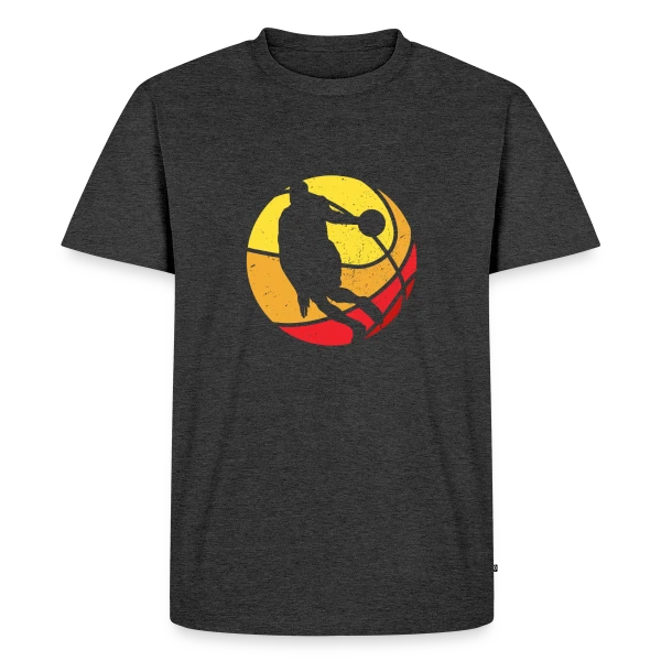 Maquette de T-shirt Premium bio Homme « Passion Basketball - Mon Sport Favori » à personnaliser