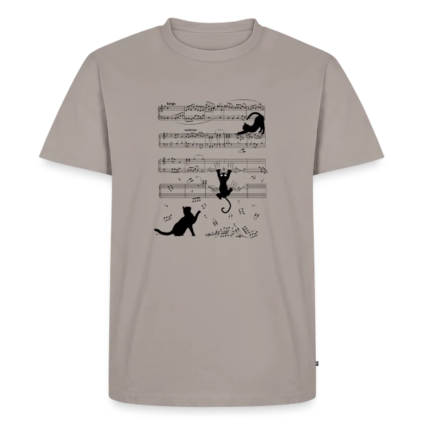 Chats Musiciens Partitions sur T-shirt Premium bio Homme