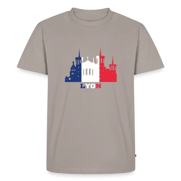 Lyon Monuments Drapeau sur T-shirt Premium bio Homme