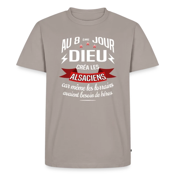 Maquette de T-shirt Premium bio Homme « Fierté Alsacienne Étoilée » à personnaliser